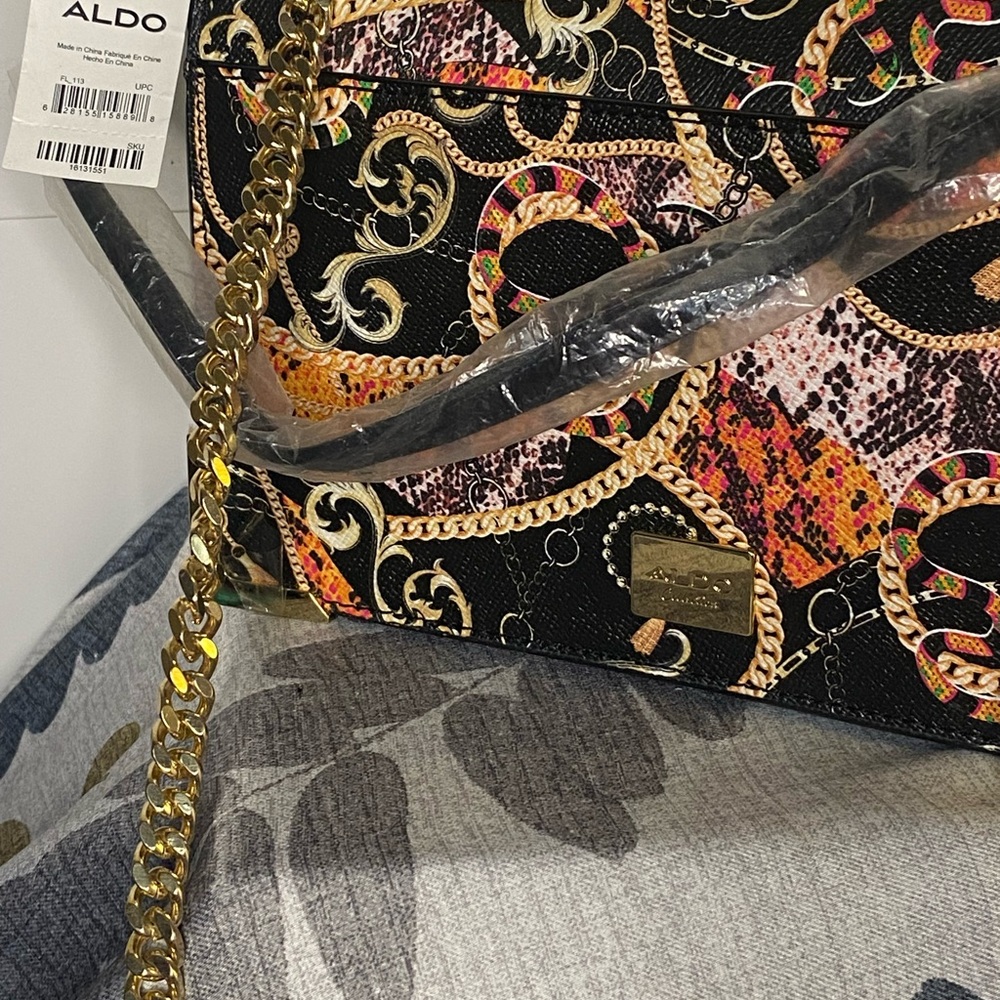 Aldo Black and Gold crossbody /shoulder bag 💼 nwt - Picture 7 of 8